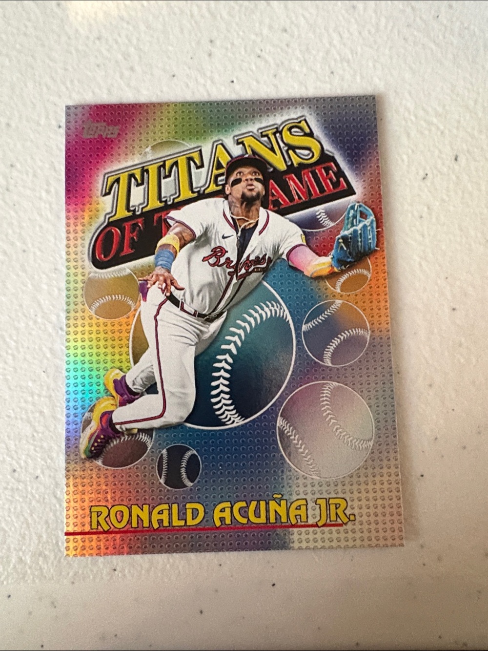 Topps Ronald Acuña Jr. Titans of the Game Rainbow Holographic Card